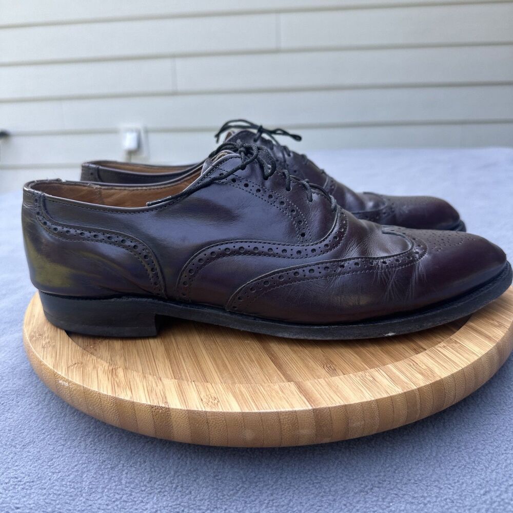 Cole Haan Wingtip Oxford Dress‎ Shoes Mens Size 10.5 D Brown Leather Made in USA